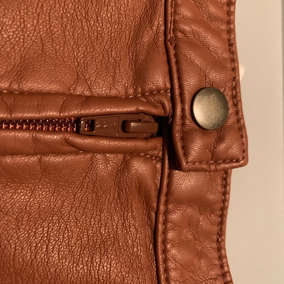 Free People Faux Leather Mini Skirt - Size 4 - Picture 3 of 6